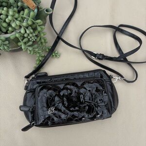 BRIGHTON ROSALIE WILD ROSE PATENT LEATHER PURSE